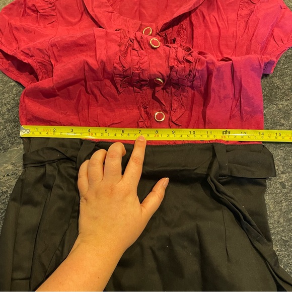 Peter Pan Collar Ruffle Suiting Dress Raspberry Size 6 - Picture 4 of 7